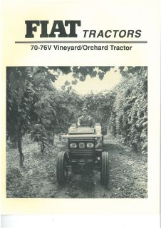 FIAT TRACTOR 70 76V VINEYARD ORCHARD BROCHURE