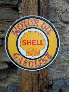 Antique Style Shell Oil Gas Filling Station Pump Sign Ad Retro Garage 