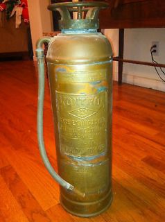 Antique Kontrol Stemple Copper Fire Extinguisher St Louis Mo. Original 