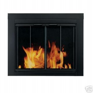   Hearth Glass Fireplace Bifold Door Ascot Black Large Screens AT 1002