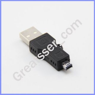 5x USB A to mini B 4 Pin adapter adaptor PC DC DV  #0505