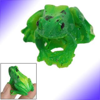 Fish Tank Emulational Ceramic Mini Frog Table Decor Green Yellow