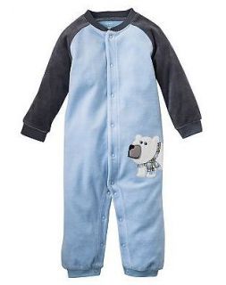 NWT Carters Baby Boy Clothes Coverall Blue Bear Velour 3 6 9 12 18 24 