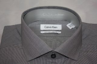 Calvin Klein Steel Coal Slim Fit Non Iron Spread Collar 100% Cotton