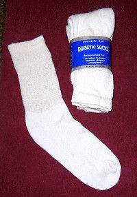 pr White Diabetic Crew Socks Mens SOCK Size 13 15 NWT