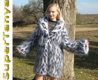New Hand Knitted Mohair Sweater, Thick Coat, Extra Fuzzy Cardigan by 