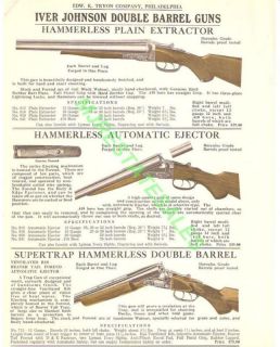 1928 Iver Johnson Double Barrel Shotgun Catalog AD