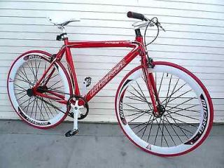 Fixed Gear Alloy Road Bike 53 cm w Deep 50cm Rim Flat Bladed spokes 