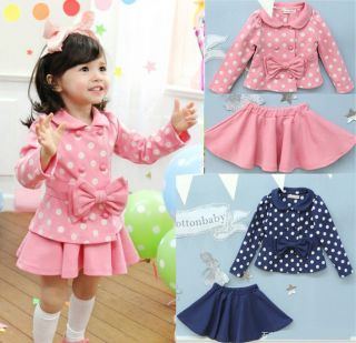 Baby Kids Coat Top+Skirt Dress 2 Piece Outfit Set 1 6Y Costume Beauty 