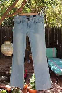   FOR ALL MANKIND  light denim machine distressed flare jeans SIZE 26