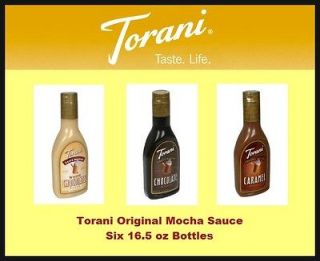 6x Torani Original Mocha Sauce 16.5oz Bottles