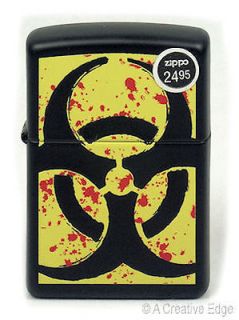 Genuine Sealed Zippo Hazardous Lighter New/Mint in Box W/ Free Flints 