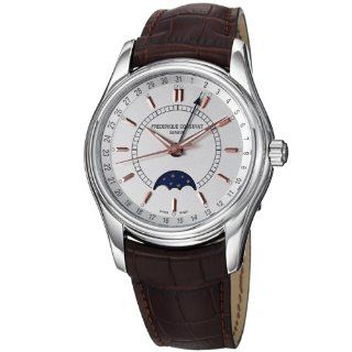 Frederique Constant Mens FC330V6B6 Index Brown Strap Moon Phase Watch 