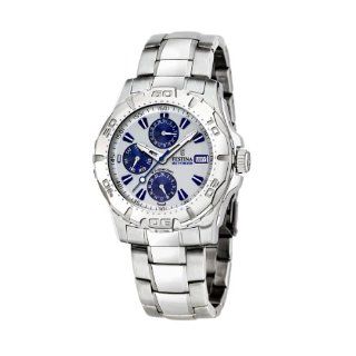   Stainless Steel Quartz Watch with Blue Dial Watches 