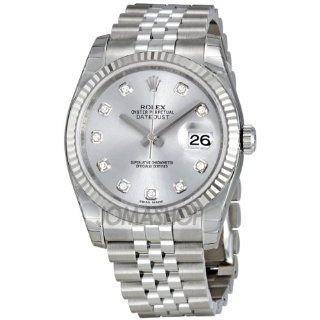 Rolex Datejust Rhodium Diamond Dial 18kt White Gold Fluted Watch 