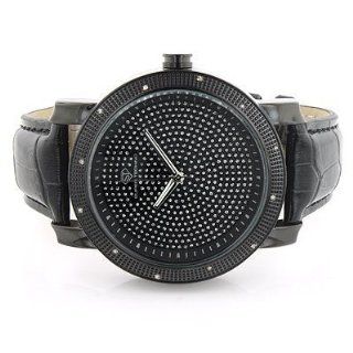 Black Mens Diamond Watch 0.10 ct Super Techno Watches 