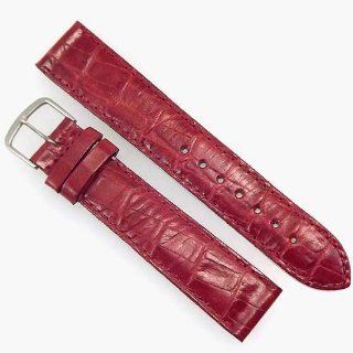 YEMA of Paris 18mm Red Leather Replacement Watch Strap / Band with 