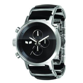   Silver With Black Acetate Chronograph Watch Watches 