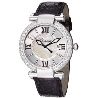 Chopard Imperiale Ladies Silver Diamond Dial Leather Strap Watch 