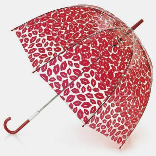 RED LIPS** LULU GUINNESS BUBBLE DOME UMBRELLA by Fulton NWT