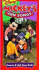   Along Songs   Mickeys Fun Songs Campout at Disney World (VHS, 1994