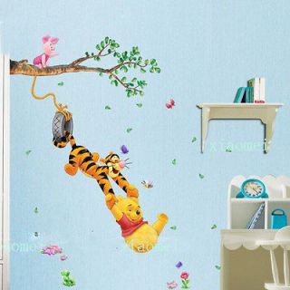 Cute Winnie the Pooh Swing Tree Removable PVC Wall Sticker Decal Home 