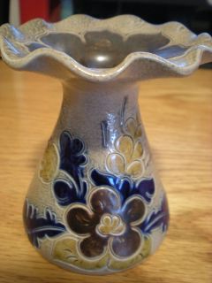   Hand made Scalloped German Vase_ M. Furst Handarbeit WOW Unique RARE