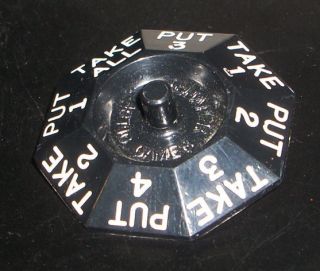 Vintage Schaper Plastic Games Put & Take Octagonal Disc Spinner