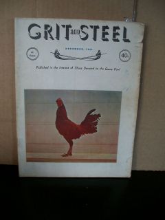 December 1962 Grit and Steel Gamefowl Magazine Good Condition