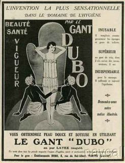 1926 Ad Print Gant de Toilette DUBO Latex Gloves