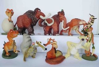 rare 10 ICE AGE Toys figure Squirrel Weasel tiger possum MANNY MAMMOTH 