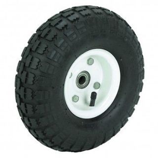 10 x 3 1/2 Pneumatic Tire with White Hub Axle bore 5/8 300 lbs 