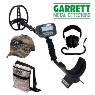 Garrett AT Pro Metal Detector with Land Headphones, Camo Pouch and 