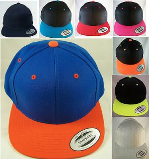 Classic Flexfit Snapback Plain Hat Cap Brim Snap back Baseball by 