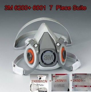   6001 7 Piece Suit Respirator Painting Spraying Face Gas Mask 5N11 501