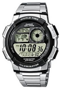 Casio Mens Digital Watch AE100WD 1A With World TimeWatches