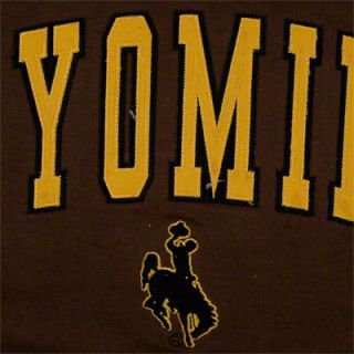 Wyoming Cowboys Brown Mascot One Tackle Twill Hooded Sweatshirt 