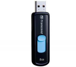 Enlarge image JetFlash 500 2.0 USB flash drive in black/pale blue   8 