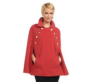 Joan Rivers Classic Cape w/ Double Side Buttons — 