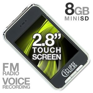 Eclipse TCH828 8GB /WMA Player 2.8 Touch Screen   TFT Touch Screen 