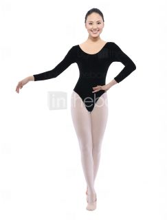 dancewear ballet collant de veludo de manga longa para senhoras   USD 