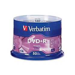 Verbatim DVDR Recordable Media Spindle 47GB120 Minutes Pack Of 50 by 