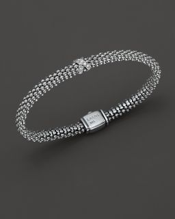 Lagos X Collection Sterling Silver 6mm Rope Bracelet With Diamonds 