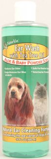 NaturVet Ear Wash with Tea Tree Oil Aloe and Baby Powder Scent    16 