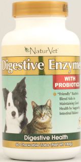 NaturVet Digestive Enzymes with Prebiotics and Probiotics    60 