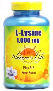 Natures Life L Lysine    1000 mg   100 Tablets   Vitacost 
