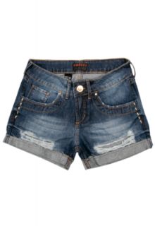 Shorts Colcci Jeans Colcci Daria Caveiras Azul   Compre Agora  Dafiti