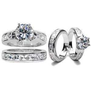 Buy Emitations Zoras Round Cut CZ Wedding Ring Set, 7 & More 