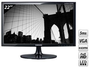 SAMSUNG MONITEUR 22 LED FULL HD 1920 X 1080 5MS VGA / HDMI (S22B300H 