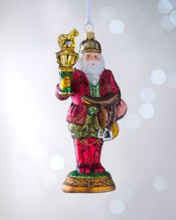 Equestrian Santa Christmas Ornament   The Horchow Collection